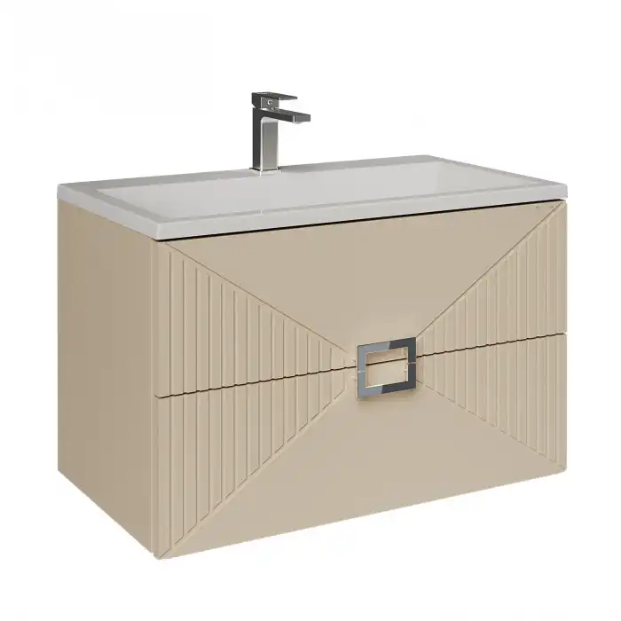 Тумба под раковину Grossman Луксор 70 подвесная, бежевый матовый (107056) фото 1