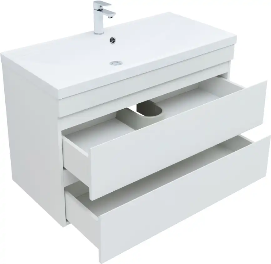 Тумба под раковину Aquanet Нота New 100 белый глянец 335420 фото 4