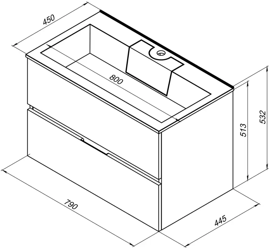 Тумба под раковину Aquanet Алвита 80 белый 235339 фото 2
