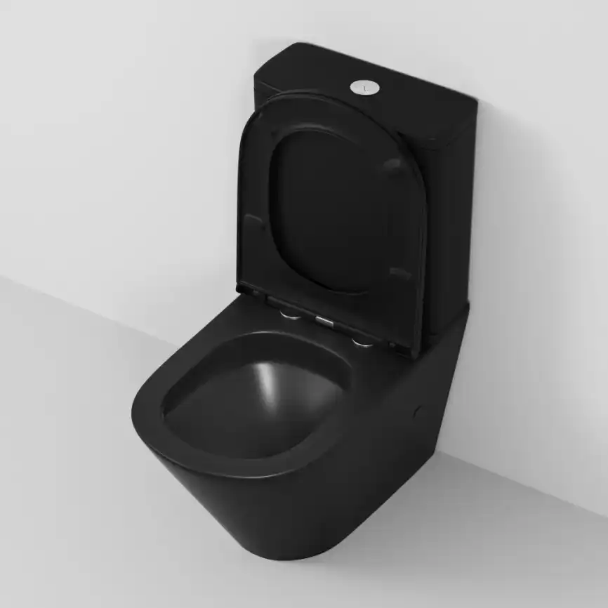 Напольный унитаз Grossman GR-4450BMSQ безободковый, смыв торнадо, Черный матовый фото 3
