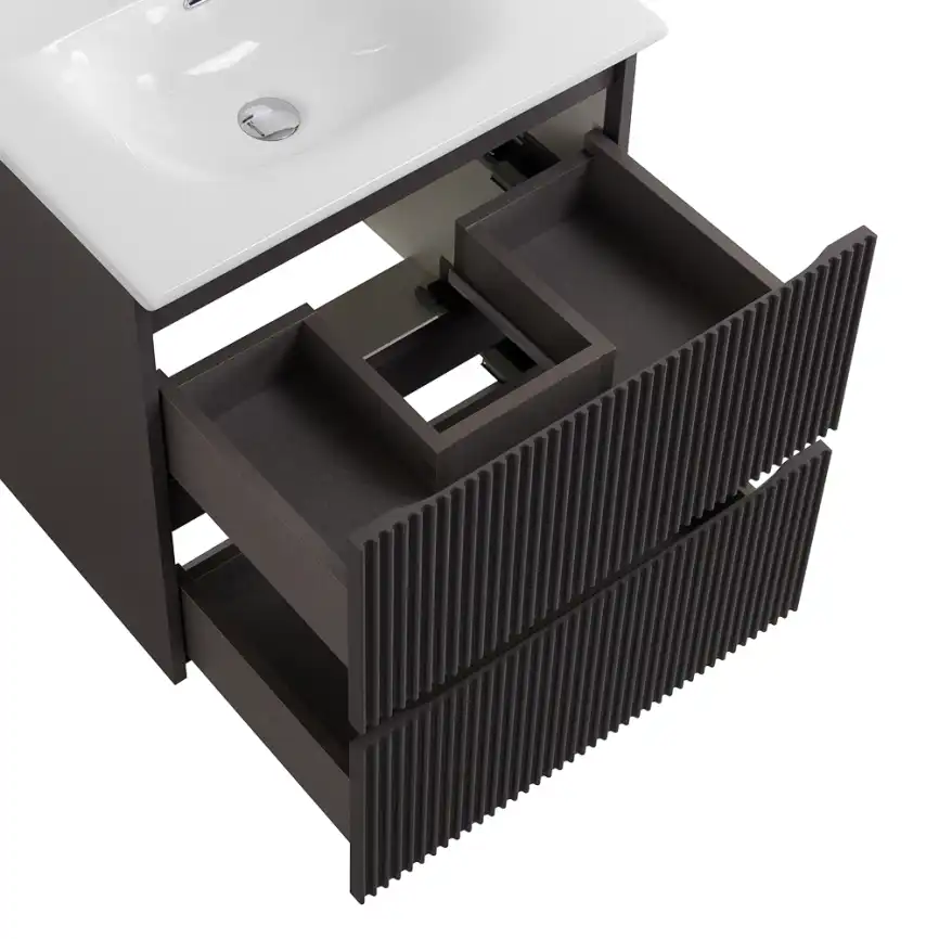 Тумба под раковину BelBagno UNO-700-2C-SO-GSO подвесная, Темно-Серый Матовый фото 7