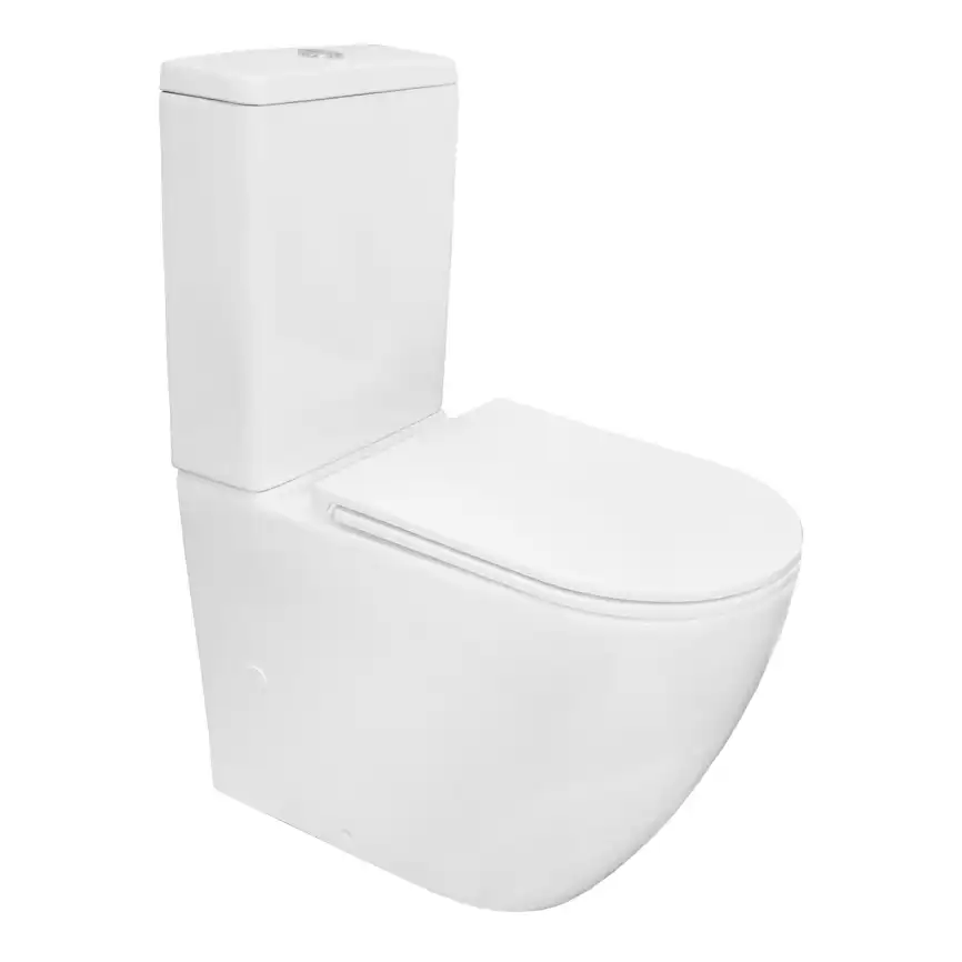 Унитаз-компакт Azario Grado AZ-2141 UQ1 напольный, смыв Торнадо, безободковый, с бачком и сидением микролифт, цвет белый фото 1