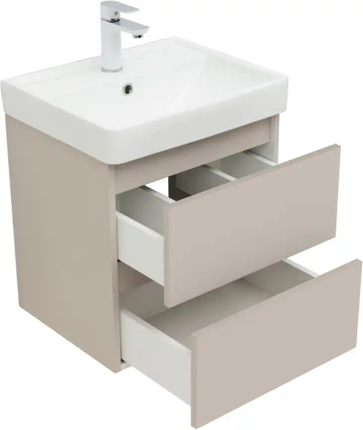 Тумба под раковину Aquanet Вега 2.0 50 бежевый, подвесная, 337940 фото 4