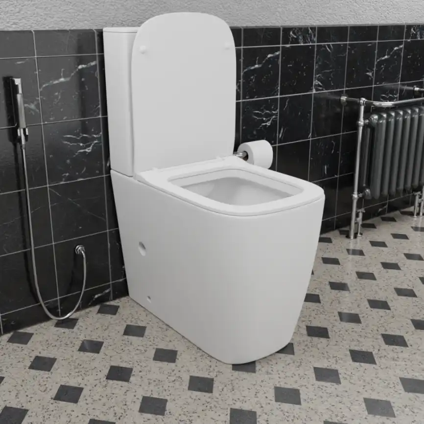 Унитаз-компакт Ceramalux 1288A, безободковый, с бачком и сидением микролифт Белый фото 6