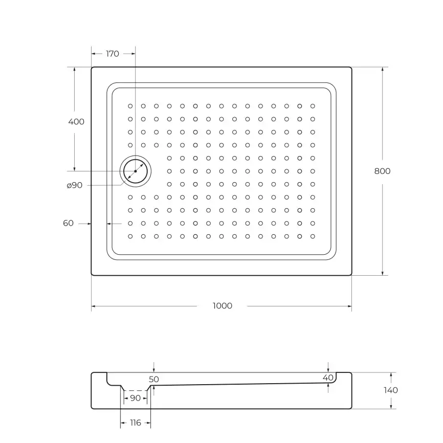 Душевой поддон Cezares TRAY-A 100х80 акриловый TRAY-A-AH-100/80-15-W Белый фото 3