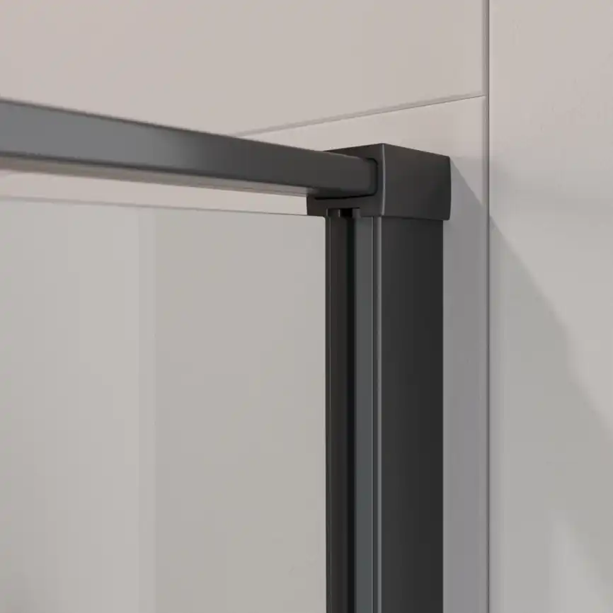 Душевая дверь Cezares Liner 90 см, LINER-B-12-90-C-NERO-R, профиль Черный, стекло Прозрачное фото 9