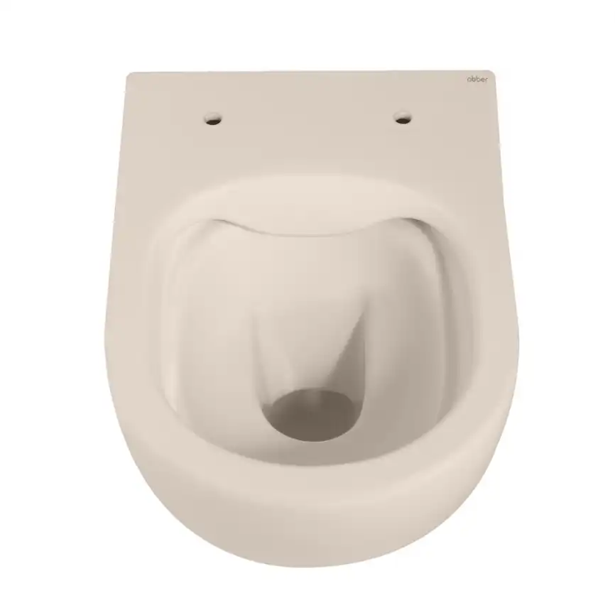 Подвесной унитаз ABBER Bequem AC1101MBE светло-бежевый матовый, безободковый, с сиденьем микролифт фото 9