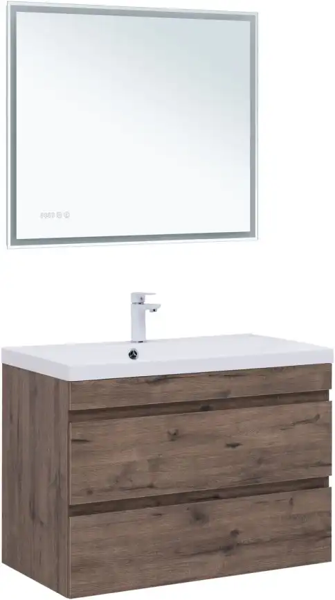 Тумба под раковину Aquanet Нота New 90 дуб веллингтон табак, 334193 фото 7