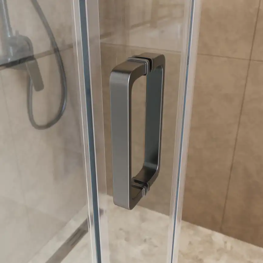 Душевая дверь BelBagno SOFT_CLOSE-2-BF-1-180-C-GM стекло прозрачное, профиль Оружейная сталь фото 2
