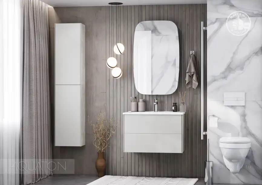 Тумба под раковину Aquaton Сохо 75 1A258101AJ9A0 подвесная цвет, слэйт / галька серая фото 8