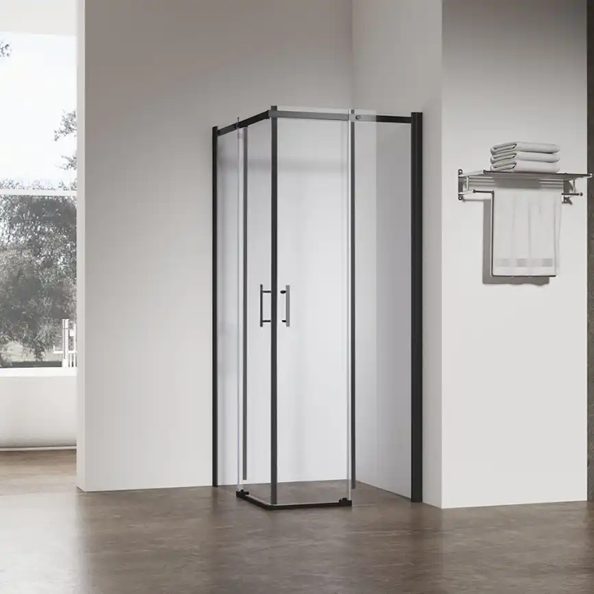 Душевой уголок Veconi Rovigo RV-50B 110х80х195, профиль Черный, стекло прозрачное (RV50B-11080-01-C8) фото 1