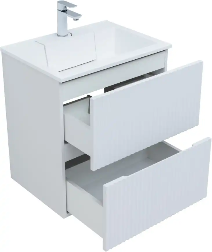 Тумба под раковину Aquanet Джейн 60 белый матовый 313284 фото 2