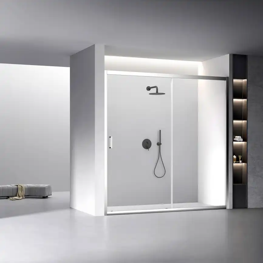 Душевая дверь Veconi Vianno VN-60 160 см, VN60-160-01-C5, профиль Хром, стекло Прозрачное фото 1