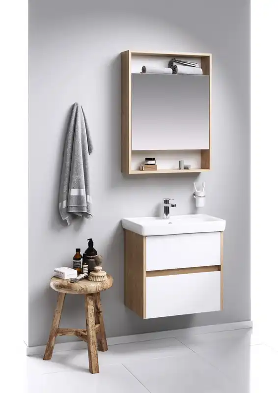 Зеркальный шкаф Aqwella City 60 см, SIT0406DB, цвет Дуб балтийский фото 2