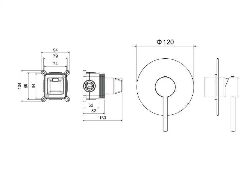 Смеситель для душа Aquatek Европа AQ1366CR встраиваемый, с внутренней частью, Хром фото 2