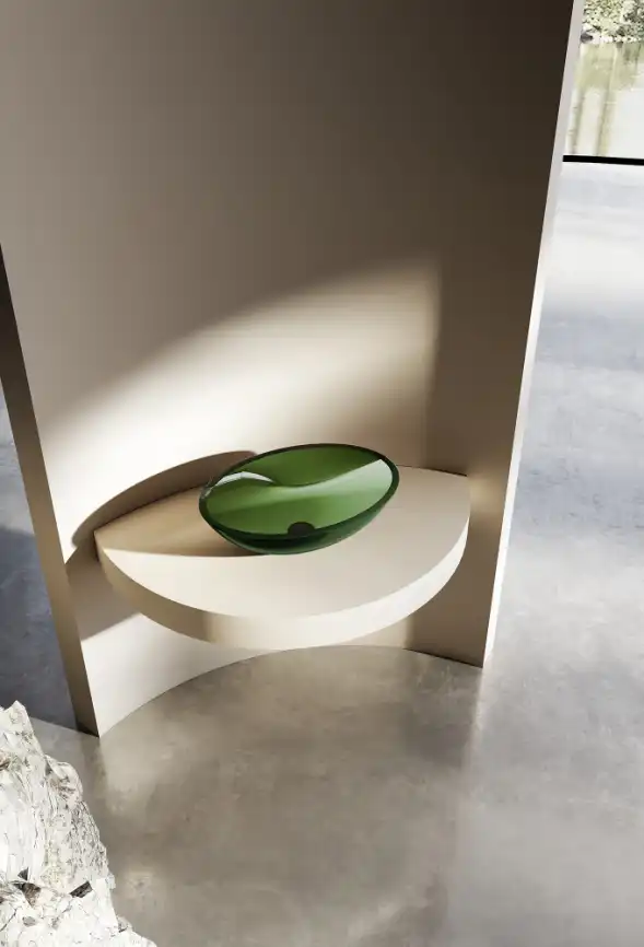 Раковина накладная ABBER KRISTALL 50х35х15 AT2802Emerald, овальная, зеленая фото 2