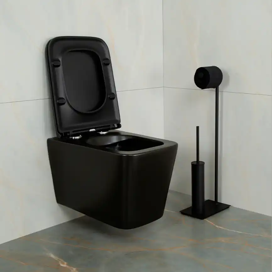 Унитаз подвесной AVS Куб 801-0035-P-R-MB безободковый, черный матовый фото 5