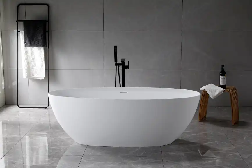 Ванна из искусственного камня Vincea 170х75 VBT-4S01MW отдельностоящая, Белая матовая фото 2