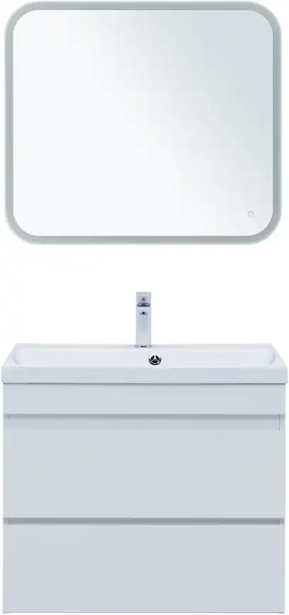 Тумба под раковину Aquanet Нота New 75 2 ящика, белый глянец 335418 фото 9