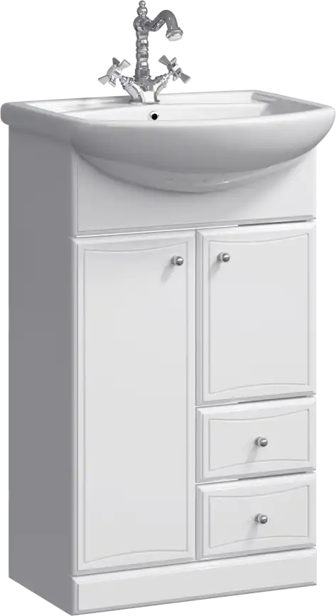 Тумба с раковиной напольная Aqwella Barcelona 55 см, Ba.01.05/2, цвет Белый фото 1