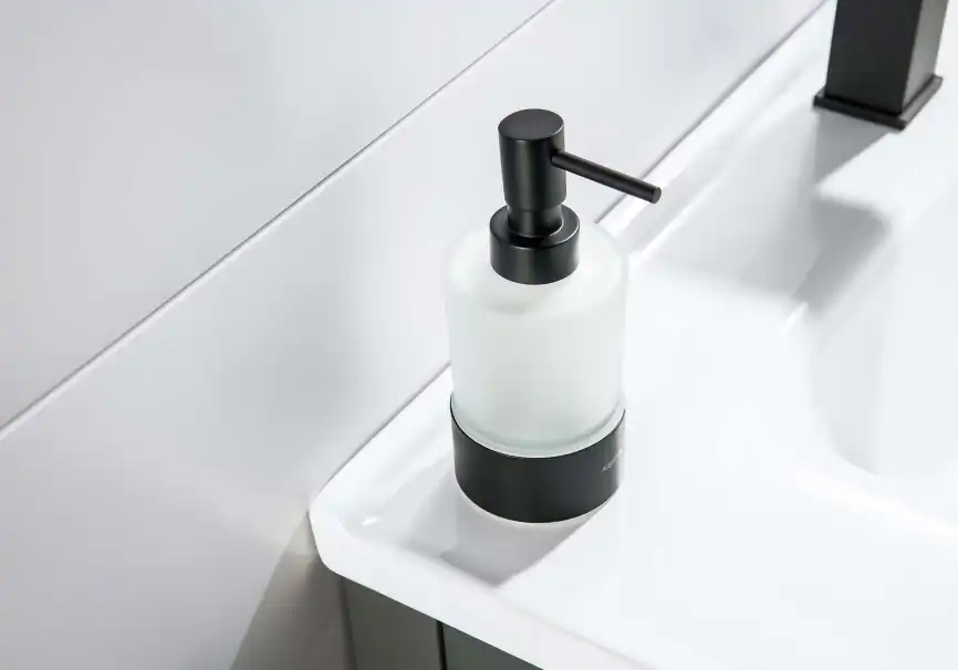 Дозатор для жидкого мыла Aquatek Лира AQ4429MB настольный, Черный матовый фото 3