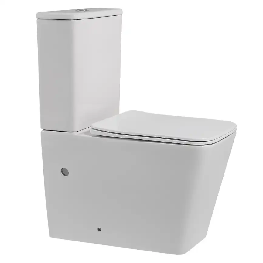 Унитаз-компакт ABBER Rechteck AC1210 белый, безободковый, с бачком и сиденьем Микролифт фото 1