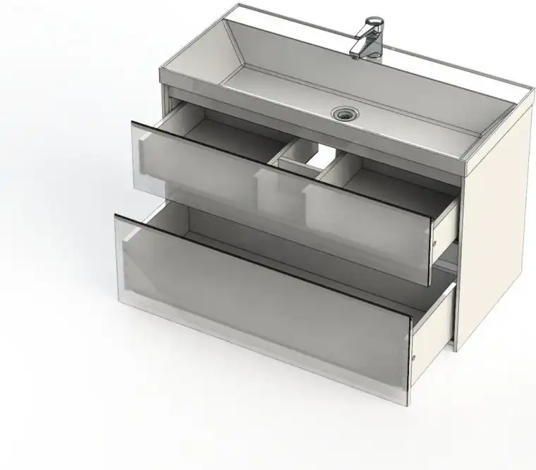 Тумба под раковину Aquanet Гласс 100 белый 235664 фото 11