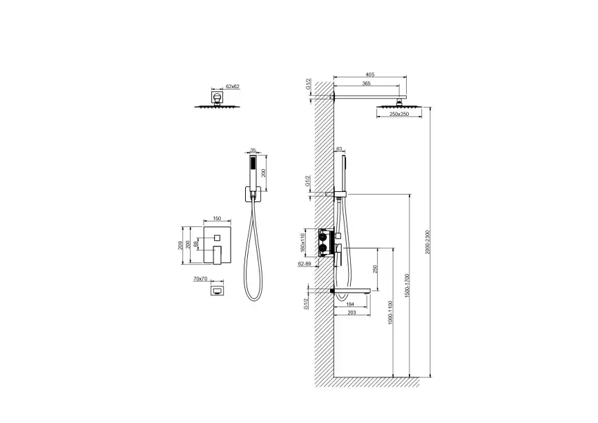 Душевая система Aquatek ЛИБРА AQ1673MB, Черный матовый фото 3