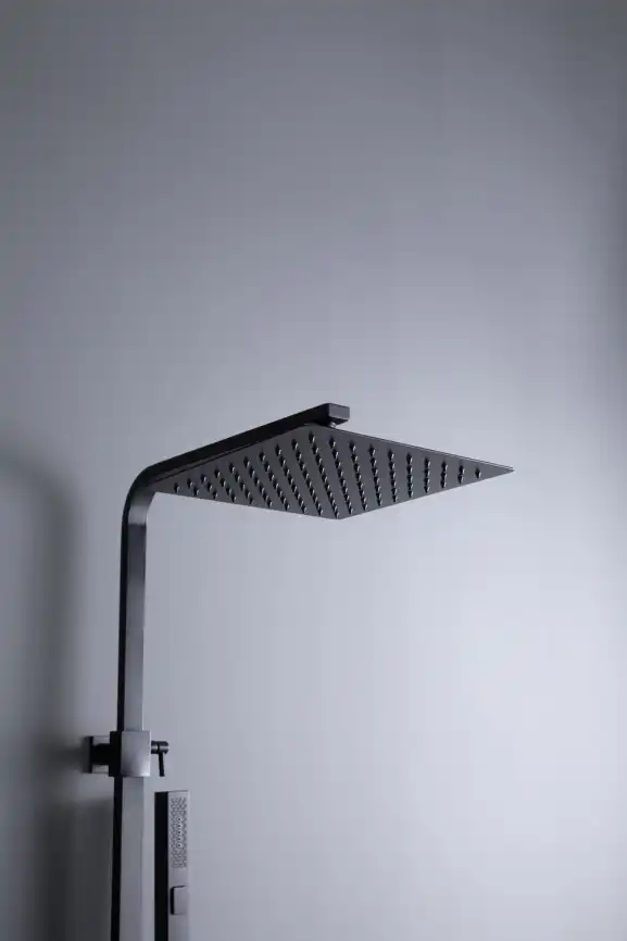 Душевая система Allen Brau Infinity 5.21029-31 для ванны с изливом, верхний и ручной душ, Черный матовый фото 3