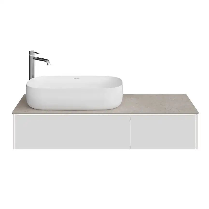 Тумба под раковину Kerama Marazzi MAGICA 120 см, MA.120.2\MGR.M подвесная, утренний серый матовый фото 2