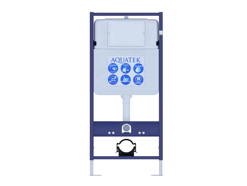 Унитаз с инсталляцией SET AQUATEK МИЯ 4в1 с сиденьем микролифт и Белой глянцевой клавишей смыва фото 2
