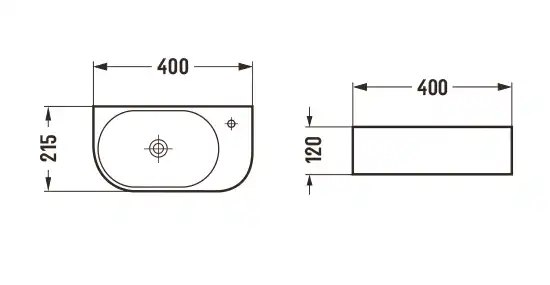 Раковина Ceramalux 78204LB 400х215х120 Подвесная цвет Черный фото 2