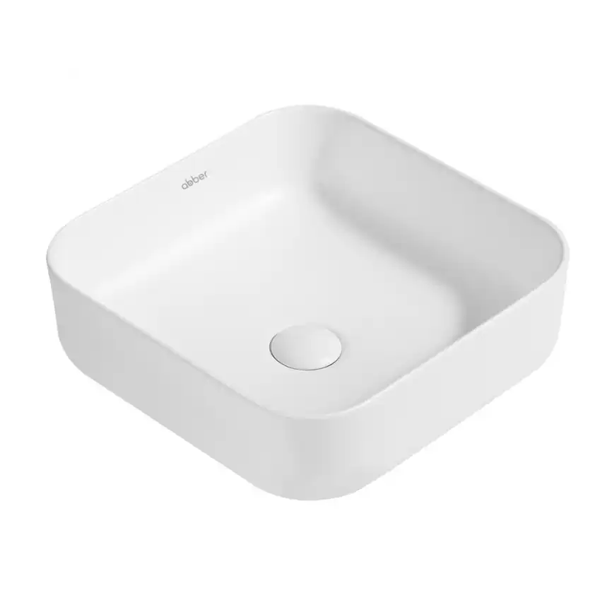 Раковина накладная ABBER RECHTECK 38,5х38,5х13,5 AC2211MW, квадратная, белая матовая фото 1