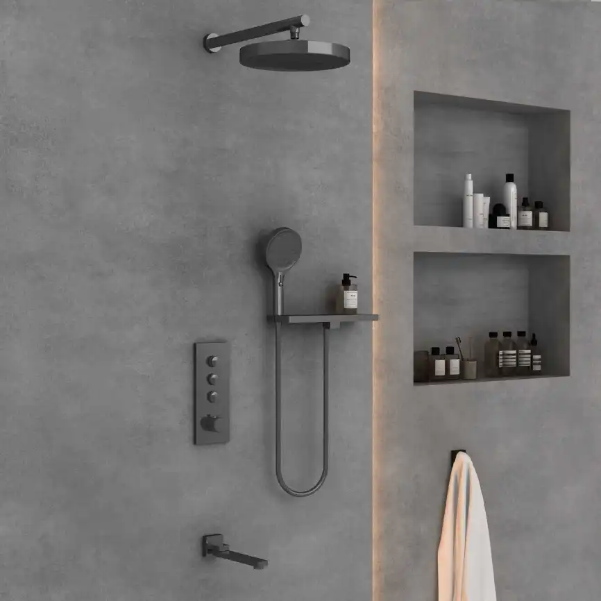 Душевая система  Vincea  VSFW-433TI2RGM VSFW-433TI2RGM встраиваемая, вороненная сталь фото 1