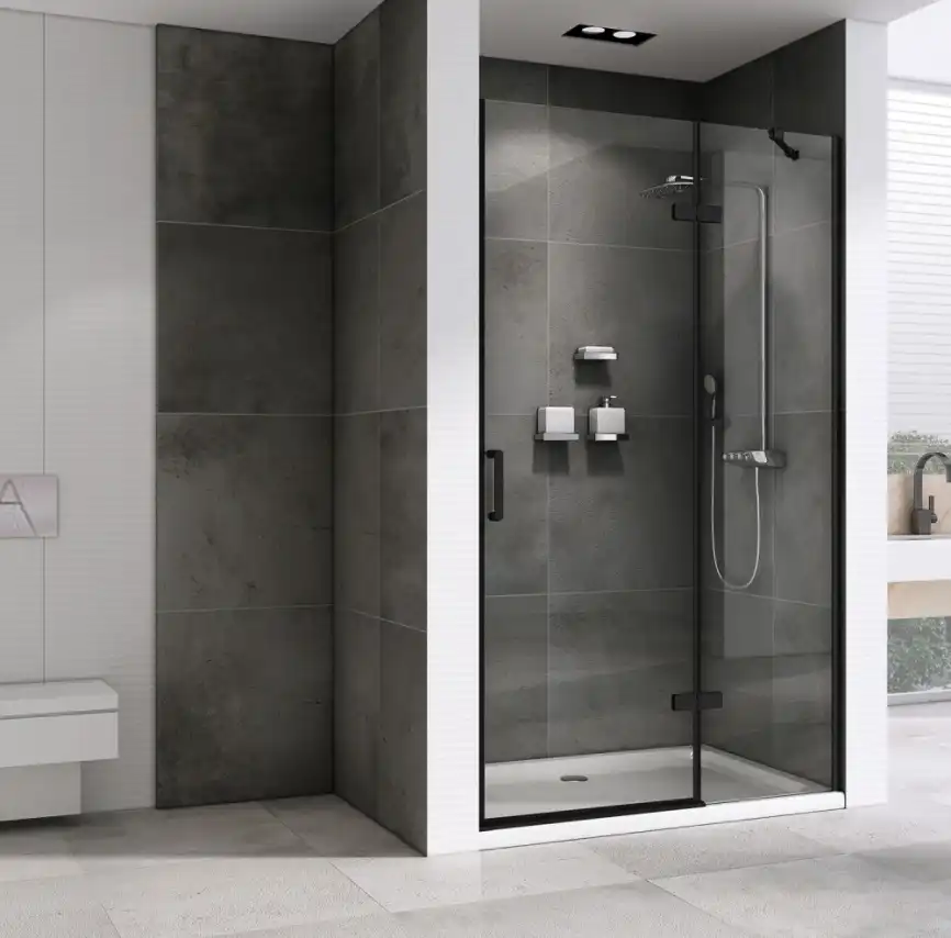 Душевая дверь Abber Zart 120 см, AG08120B, профиль Черный, стекло Прозрачное фото 2