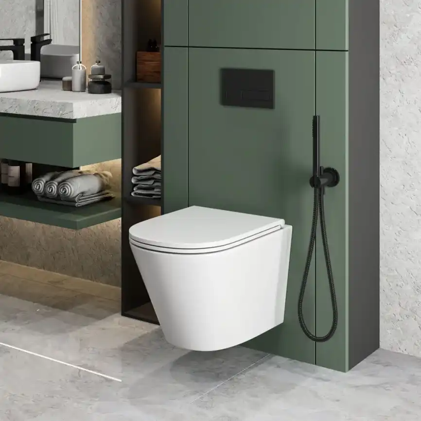 Подвесной унитаз Grossman GR-4403SQ безободковый, смыв торнадо, Белый глянцевый фото 5