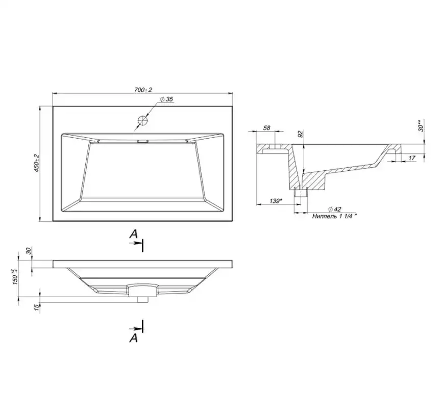 Мебельная раковина Grossman Блисс 70, белая фото 4