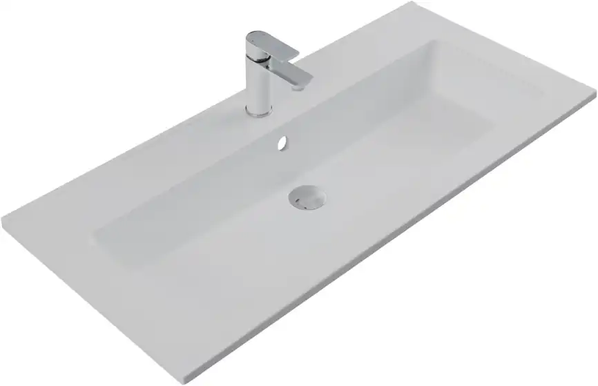 Раковина Aquanet Текла 100 328016 прямоугольная, Белая глянцевая фото 2