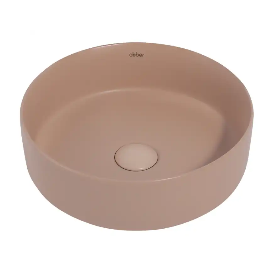Раковина накладная ABBER BEQUEM 36х36х12 AC2108MBB, круглая, бежевая матовая фото 1