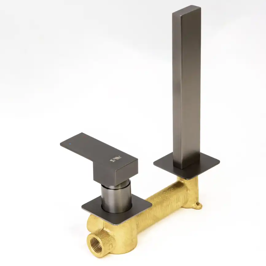 Смеситель для раковины AVS Cube 811-202-GM встраиваемый, с внутренней частью, оружейная сталь фото 7