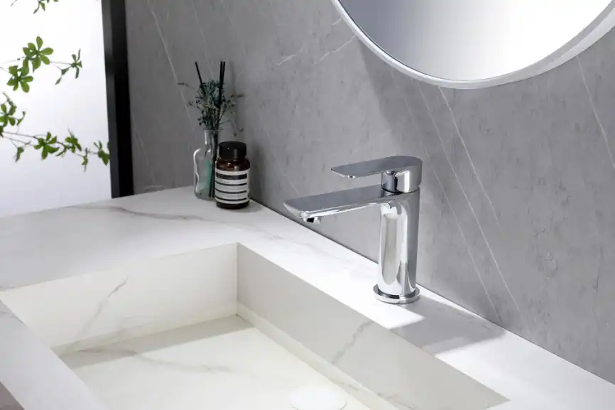 Смеситель для раковины Abber Weiss Insel AF8010, однорычажный, цвет Хром фото 2