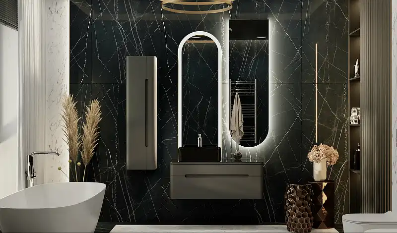 Тумба под раковину Jorno SHINE 100 Shi.01.100/P/A Серый антрацит фото 11