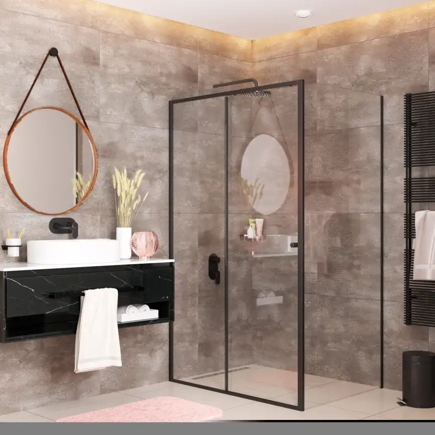 Душевой уголок WasserKRAFT Dill 61S 140х90 61S36 профиль Черный стекло Прозрачное фото 3