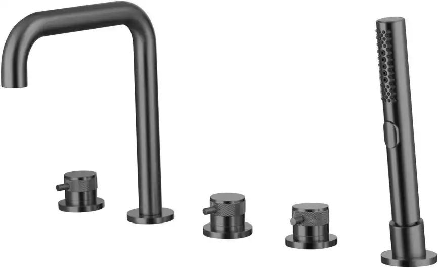 Смеситель на борт ванны Allen Brau Priority 5.31007-MG (с внутренней частью) графит браш фото 1