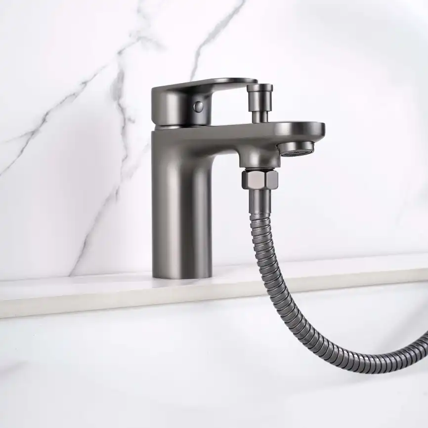 Смеситель на борт ванны Aquatek Ника AQ1844BGM, Оружейная сталь фото 8