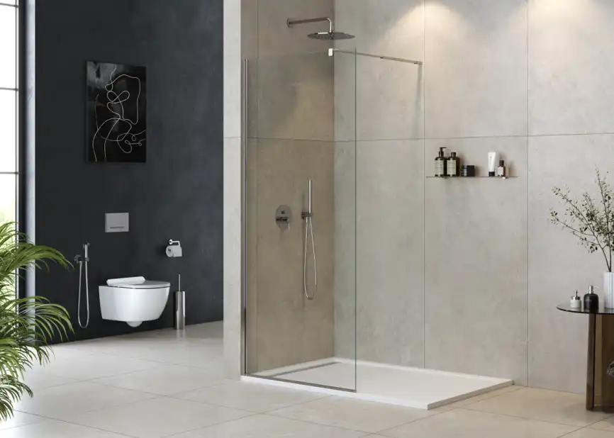 Душевая перегородка CEZARES LIBERTA-L-1-85-C-Cr стекло Прозрачное, профиль Хром фото 1