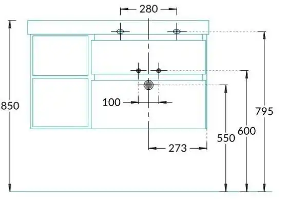 Тумба под раковину Kerama Marazzi CUBO 90 см, CUB.90.2Rh\LIM.N подвесная, Лимо фото 5