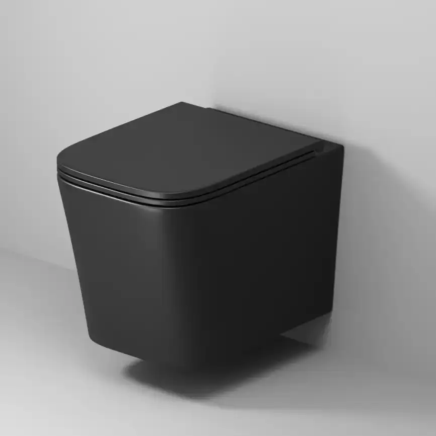 Подвесной унитаз Grossman GR-4441BMSQ безободковый, смыв торнадо, Черный матовый фото 1