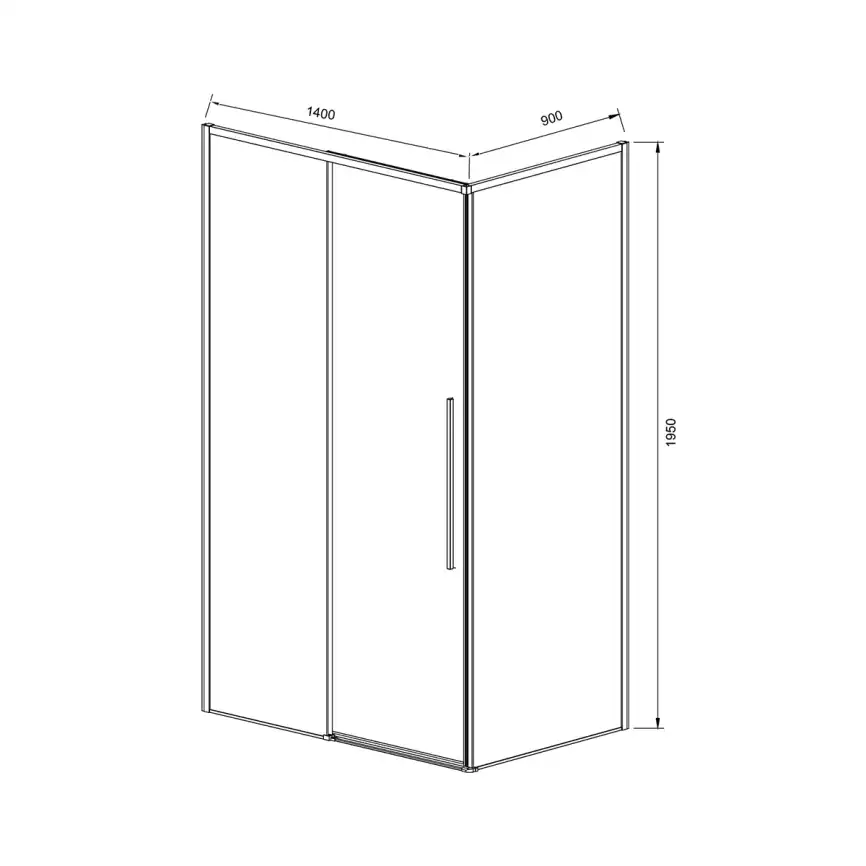 Душевой уголок Vincea Slim-N 140х90 VSR-4SN9014CLGM, дверь раздвижная, профиль вороненая сталь, стекло прозрачное фото 5