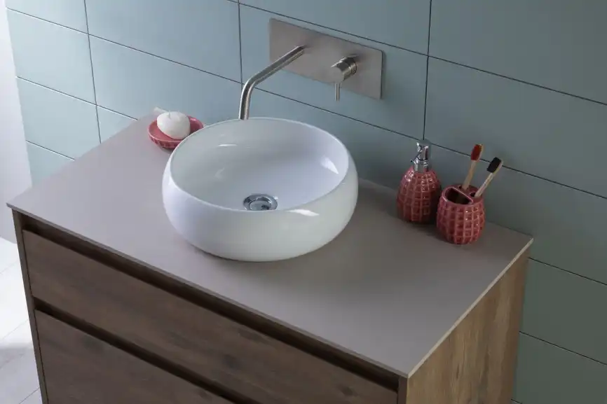 Раковина накладная Aquanet ROUND-1 36х36х13 круглая, Белая глянцевая фото 14